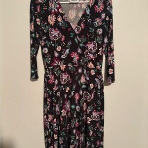 Leota feux wrap midi floral dress